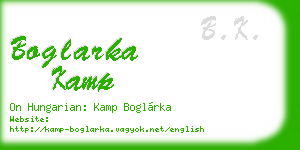 boglarka kamp business card