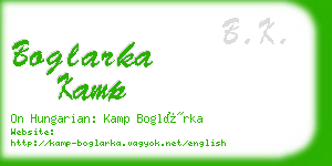 boglarka kamp business card